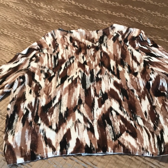 J. Jill sweater, black, brown, white pattern, L - Picture 5 of 6